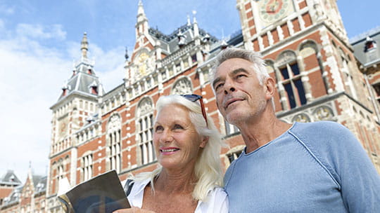 A couple on an excursion in Amsterdam